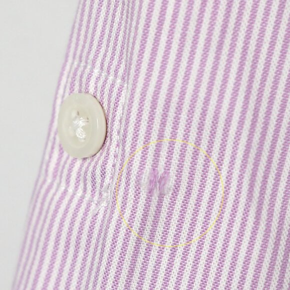 Tommy Hilfiger Pin Striped Cotton Button Down Shirt Classic Office Pink Purple - Picture 8 of 11